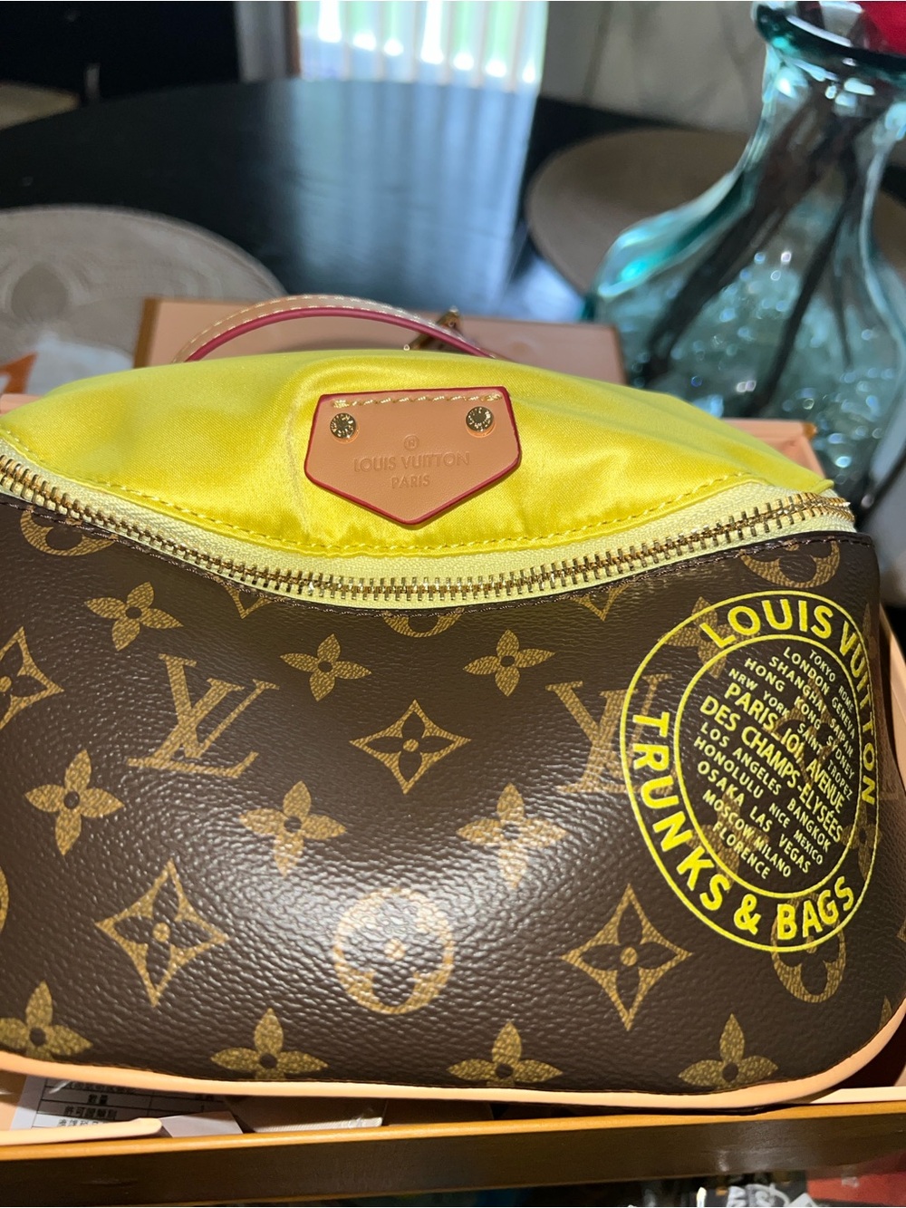 Yellow & Brown Monogram Leather  and Nylon Bum and Shoulder Bag